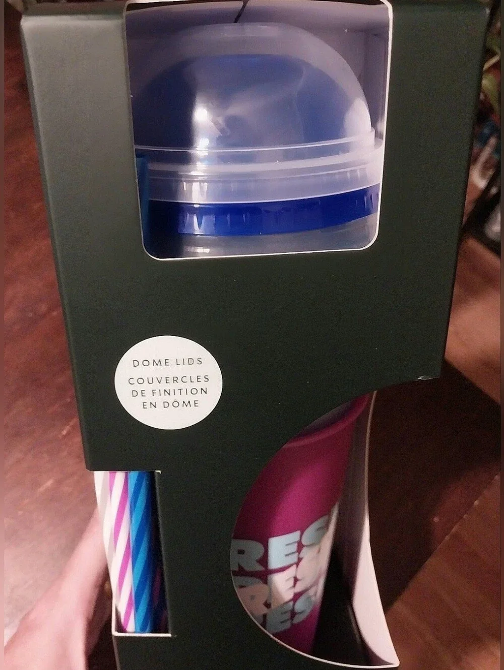 Starbucks Multicolor Plastic Reusable Cold Cups with Dome Lids 5pk